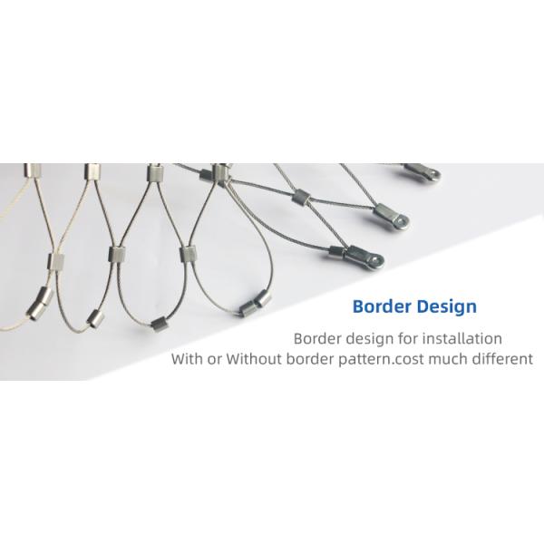 AISI 316 X-Tend Cable Ferrule Mesh Wire Rope Net Stainless Steel Webnet With Sleeve