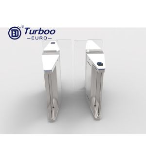 Optical Pedestrian Gate Turnstiles High Speed SUS304 10mm Transparent Acrylic