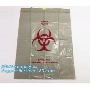 Drawstring medical biohazard waste disposal supplies LDPE plastic autoclave bags