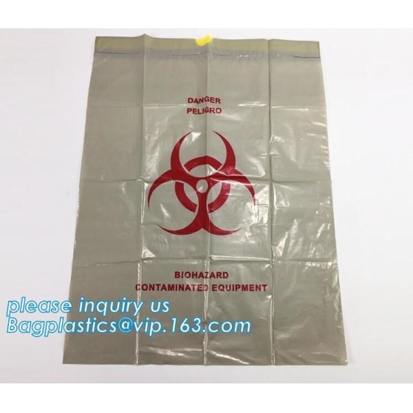 Drawstring medical biohazard waste disposal supplies LDPE plastic autoclave bags