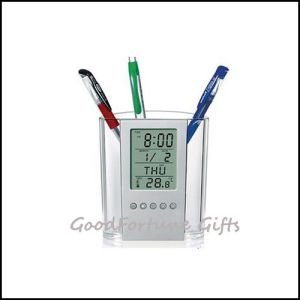 LED Display Calendar Pen Holder Printed Logo Customizable For Corporate Gifts