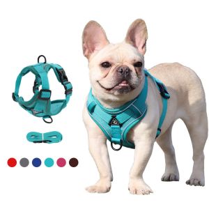 Adjustable Breathable Dog Vest Safety 1.5m Traction Leash No Pull Dog Harness
