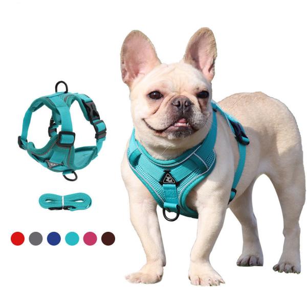 Adjustable Breathable Dog Vest Safety 1.5m Traction Leash No Pull Dog Harness