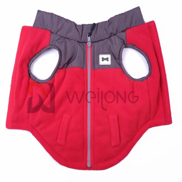 Polar Fleece Waterproof Windproof Turtleneck Pet Jacket Faux Zipper Dog Jacket