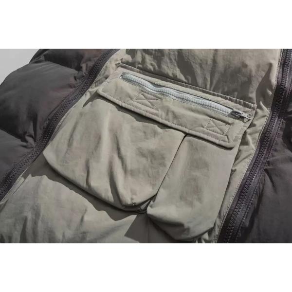 Retro Winter Contrast Color Sleeveless Stand Collar Thick Vest