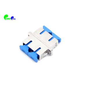 SM SC UPC Duplex Metal Fiber Optic Adapter With Flange 0.2dB Low Insertion Loss