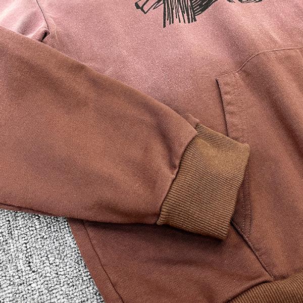 Customized Printing Label Hoodie Unisex French Terry Cotton Acid Wash Vintage Streetwear Free Sample