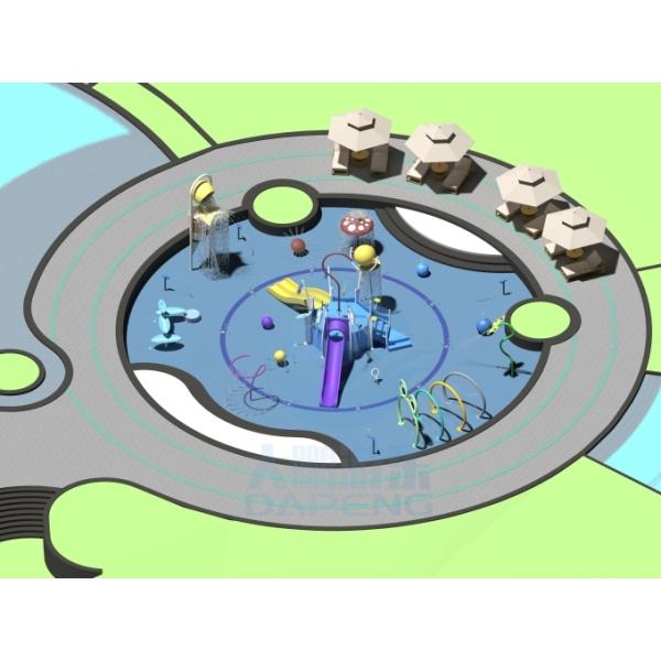 Custom Outdoor Water Playground Equipment Children Aqua Park With Splash Pads For Hotels And Resorts