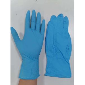 China Disposable protective blue nitrile gloves powder free ( 1000pcs / carton ) on sale