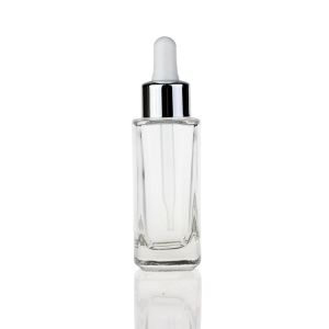 Wholesale 35 Ml Clear Glass Serum Bottles Square Essence Bottles With Good Price