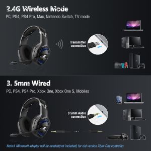 Onikuma K1 PRO 100mA DC5V Wireless Gaming Headset 117dB