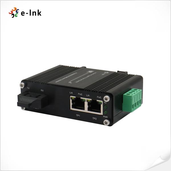 Buy Mini Industrial 1-Port 1000X to 2-Port 1000Base-T 60W PoE++ Media Converter at wholesale prices