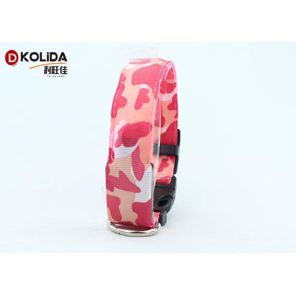 Polyster Adjustable LED Flashing Glow Petsafe Dog Collar Leopard Print Dog