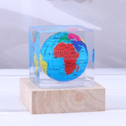 Polygonal Cylindrical Plexiglass Crystal Globe Paperweight , Clear Resin