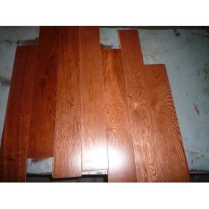 Oak Solid Flooring .Flat Surface,UV lacquer， Gunstuck Color