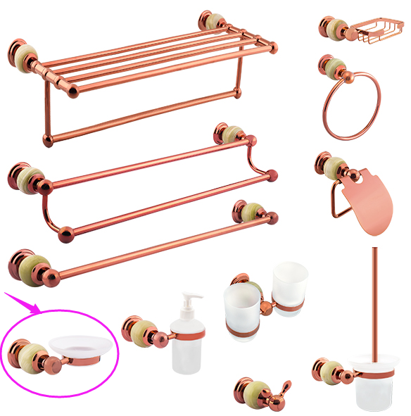 Wall Mounted Bathroom Accessory Brass and Boulder Soap Shower Accessories Holder