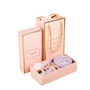 Quality Handmade Rectangular Pink Cardboard Party Favor Boxes Giftbox Wedding OEM for sale