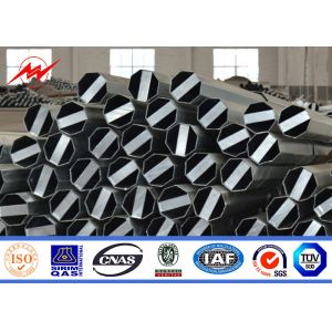 Outdoor 4mm Polygonal 12m Steel Transmission Poles Galvanization