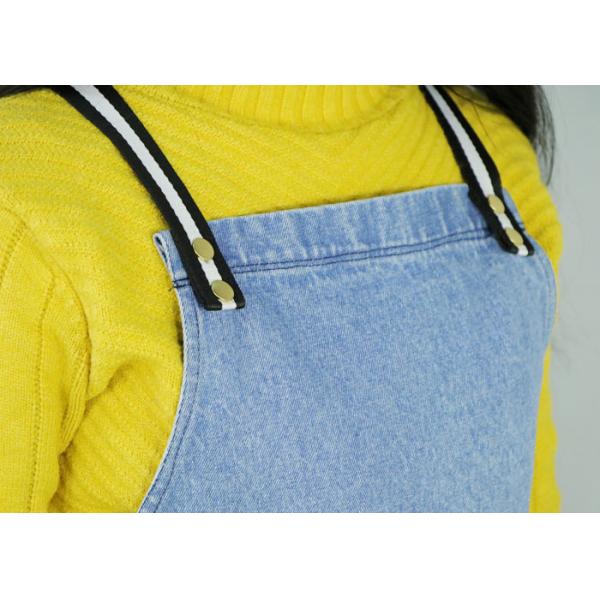 Buy Blue Denim Kitchen Cooking Apron 60*80cm With Woven Webbing And Pockets at wholesale prices