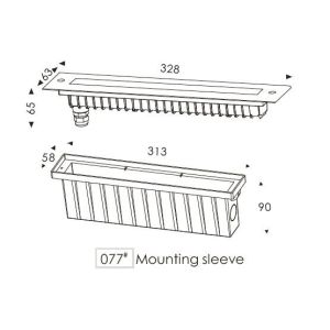 B4SL0616 B4SL0618 Symmetrical or Asymmetrical Wall Recessed Linear LED Fountain