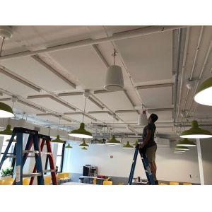 Resturant 50mm Thick Soundproofing Fabric Wrapped Acoustical Panels Absorbing