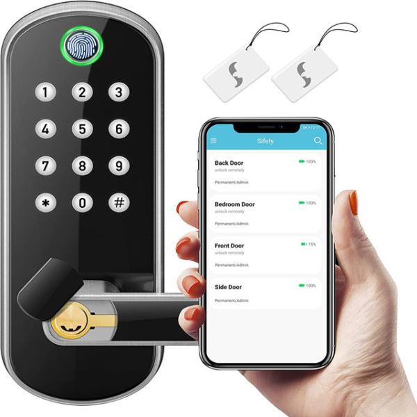 Buy Waterproof Fingerprint Door Lock Tuya Wifi Remote Conttrol Code Smart at wholesale prices