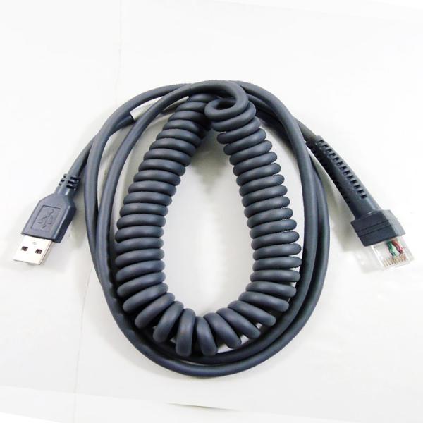 Buy Retractable Spring Coiled Cable , Barcode Scanner USB Cable 3m at wholesale prices