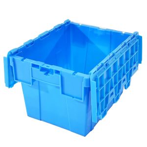 Stackable Storage Attached Lid Containers FIRST Plastic Fish Crates in