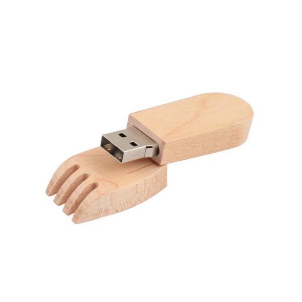 Customized Logo Fork Shaped Wood USB Performance For PC Compatibility