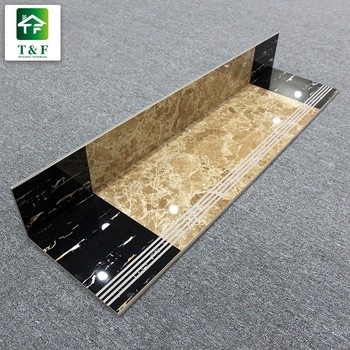 Buy Yellow Ceramic Staircase Tiles 300 x 1200mm Glossy Surface Texture at wholesale prices