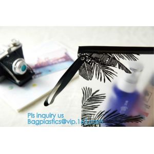 school pencil bag/printing stationery bag/zipper slider plastic pencil bag, gold