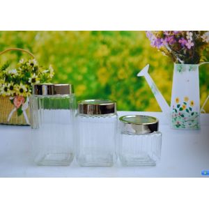 Quality SET OF 3 PCS GLASS CANISTER for sale