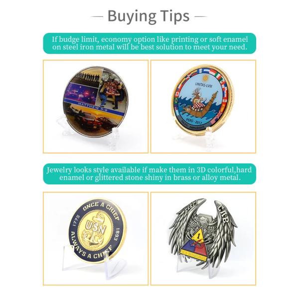 Metal Antique Brass Zinc Alloy Custom Logo Challenge Coins Double Sided Minted SGS