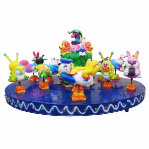 Cute Kids Amusement Ride Animal Turntable Ride 9 Riders Park Model Type