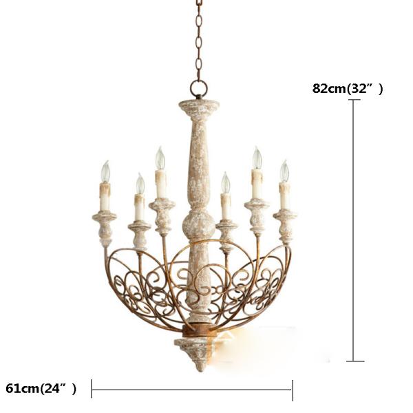 Loft chandelier antique lighting suspension lustre wooden art deco Wooden Chandelier(WH-CI-117)