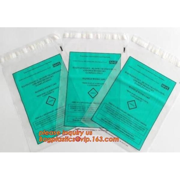 Buy wholesale custom printed ldpe k kangaroo pouch plastic zipper bag zip lock biohazard specimen bags with pocket at wholesale prices