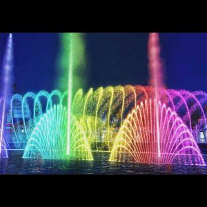 led light drawing fountain computer controlled nozzle water fountain underwater