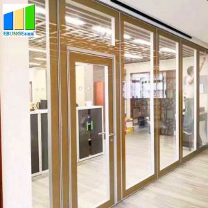 Ebunge Double Glass Movable Partition Soundproof Sliding Glass Partition Wall