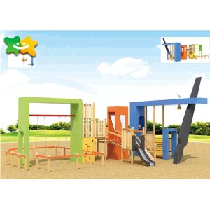 Diy Wooden Playground Slide , Wooden Frame Slide Surfact Mounting Stable