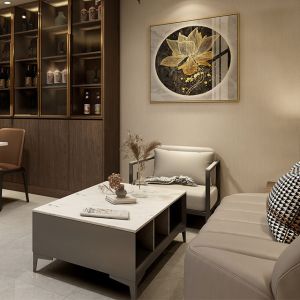 Modern Luxury Contemporary Wood Panel Support customization Coffee Tables