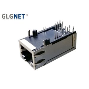 Quality 50u &quot; AU Plating Rj45 POE Magjack 1 x 1 Tab Up With 1G Integrated Transformer for sale