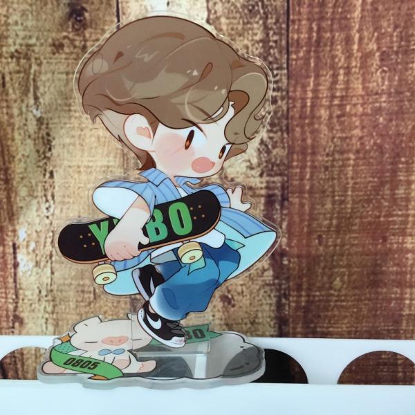 Anime figure offset Printing Acrylic stand; Customized CNC cutting acrylic
