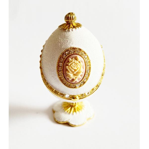 Luxury RoseFaberge Easter Eggs Jewelry Box Russian Royal Case Metal Faberge Egg Faberge Egg Jewerly Trinke t Box