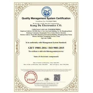 KANG DA ELECTRONICS CO. Certifications