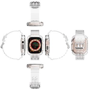 Private Mold Transparent Bands for I Watch 2 3 4 5 6 7 8 9 SE 11 Colors Smart
