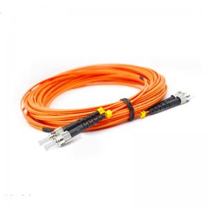 China Duplex Orange UPC MultiMode 2m 3.0mm ST Fiber Optic Patch Cord on sale