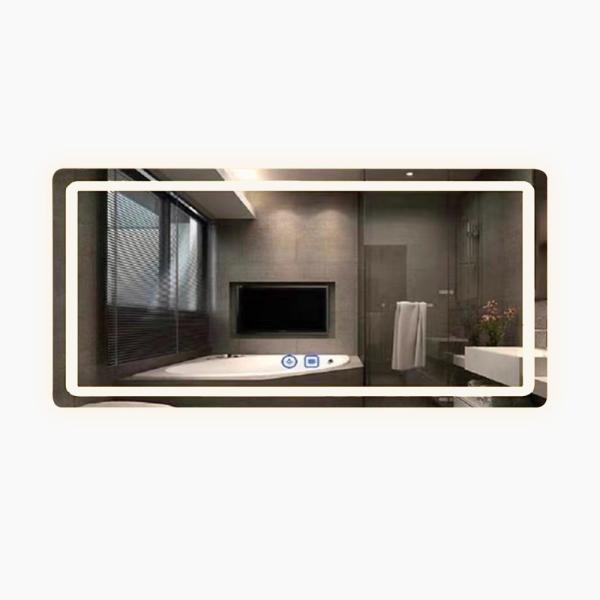 Modern Smart Mirror with High Brightness LED Strip Lights Illuminated and