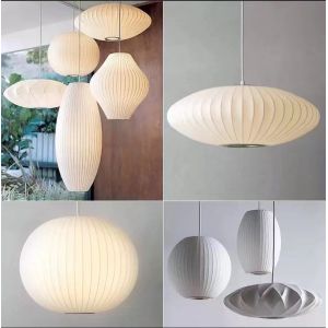 Modern Minimalist Multi Shape Pendant Light Silk Like Nordic Chandelier For