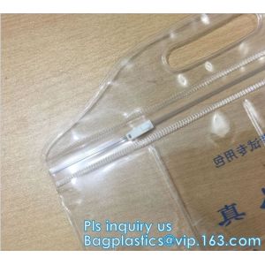Cosmetic k clear bubble bags/Hot sale Slider Zipper Bag, slider hook hanging