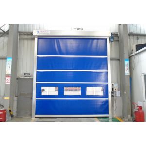 Warehouse Galvanized Frame High Speed Roll Up Door Used In Big Wind Area